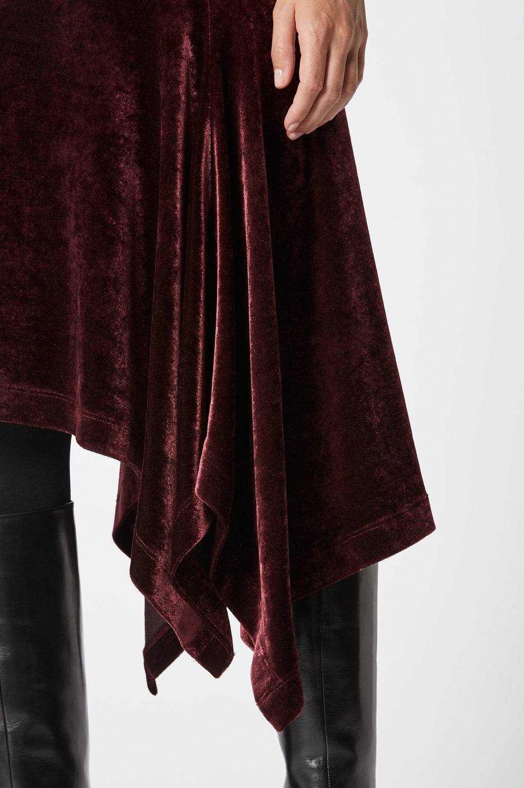 VELOUR DRAPED SKIRT