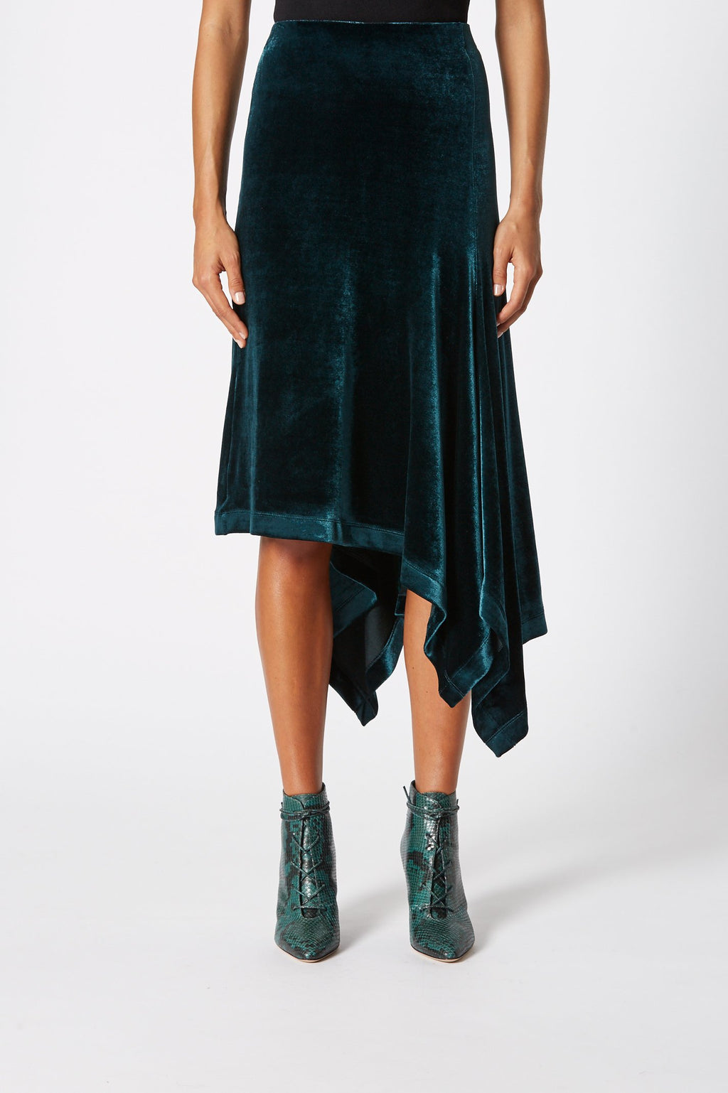 VELOUR DRAPED SKIRT