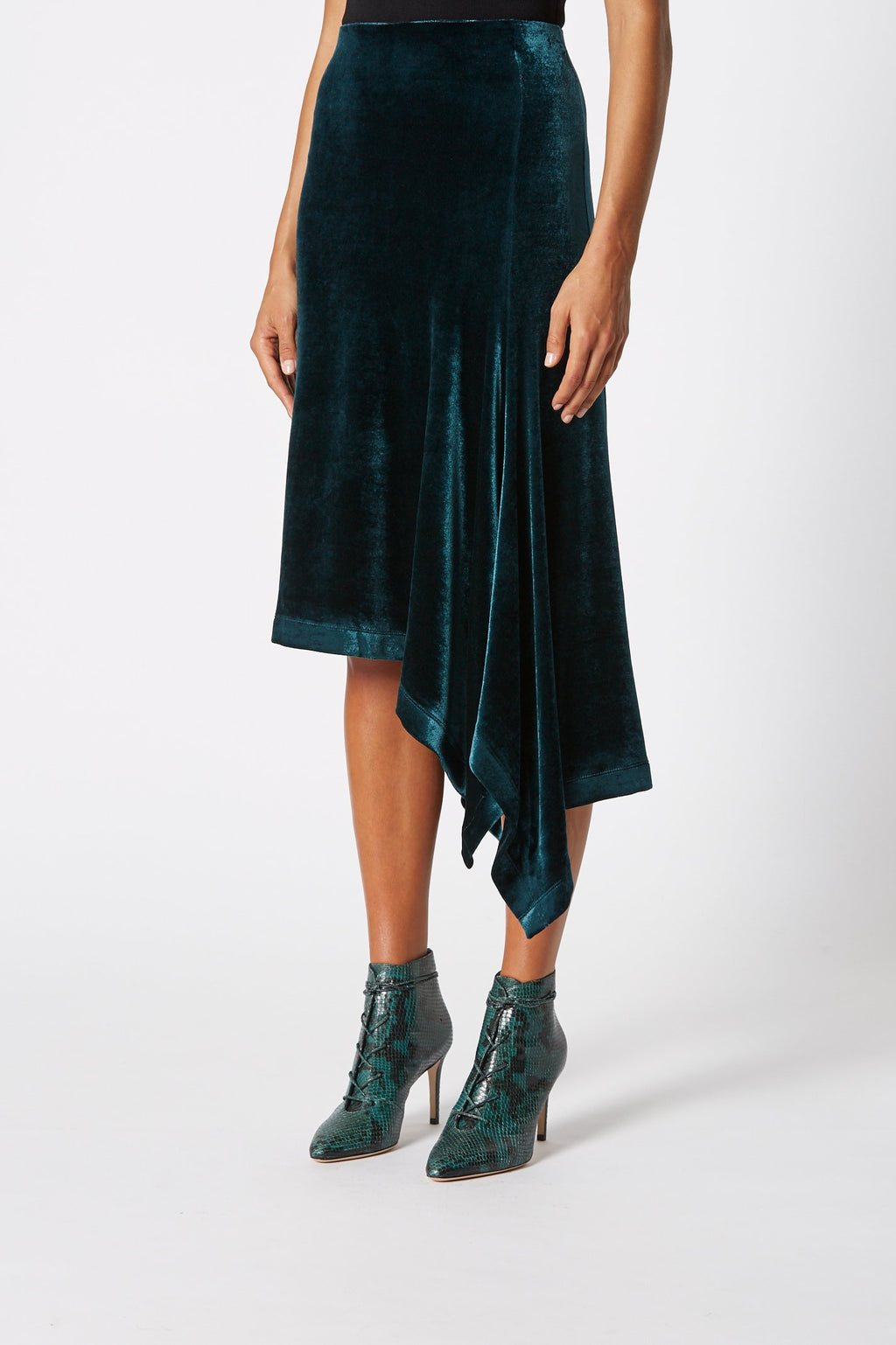 VELOUR DRAPED SKIRT