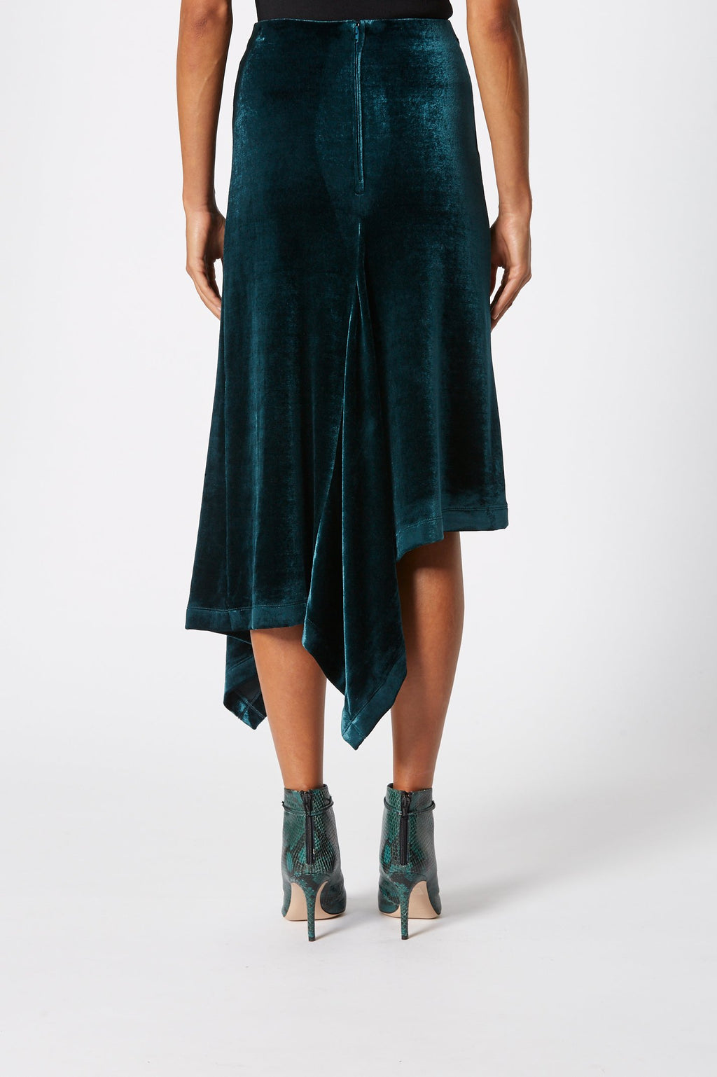 VELOUR DRAPED SKIRT