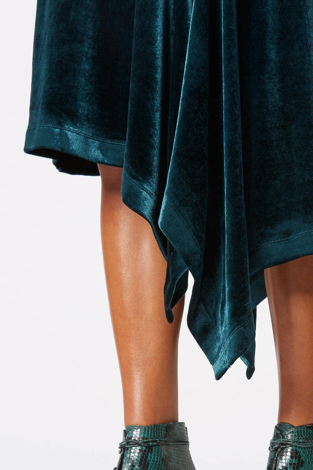 VELOUR DRAPED SKIRT