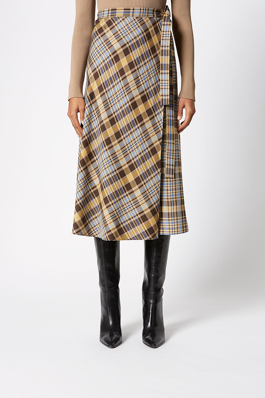 PLAID WRAP SKIRT
