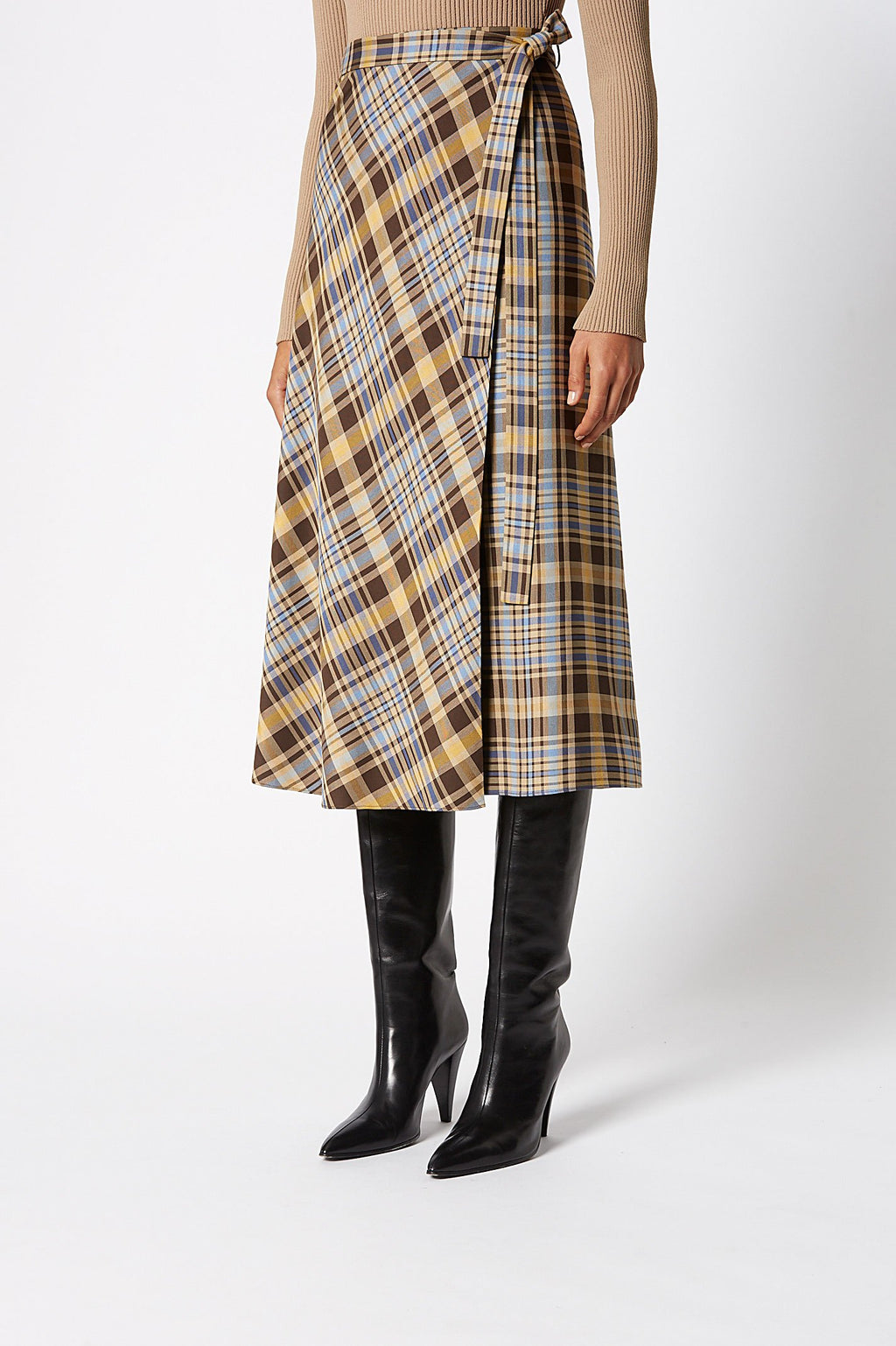 PLAID WRAP SKIRT