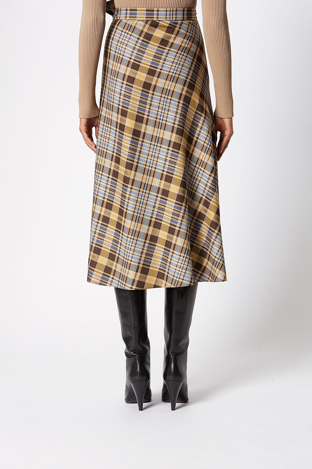 PLAID WRAP SKIRT