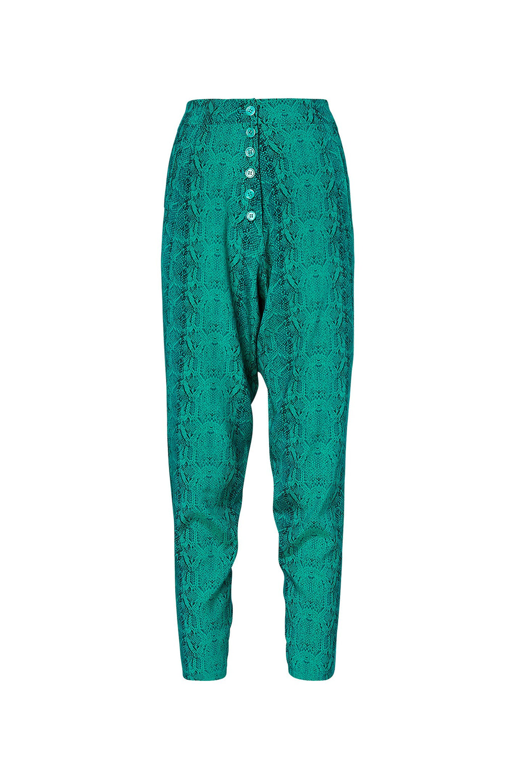 SILK REPTILE PRINT TROUSER