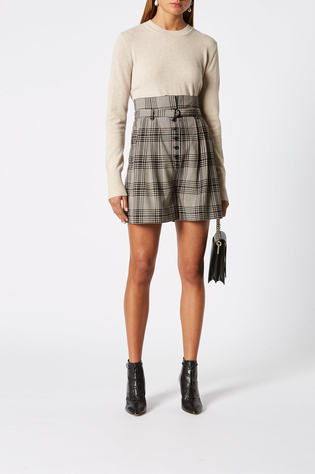 PLAID PLEAT SHORT