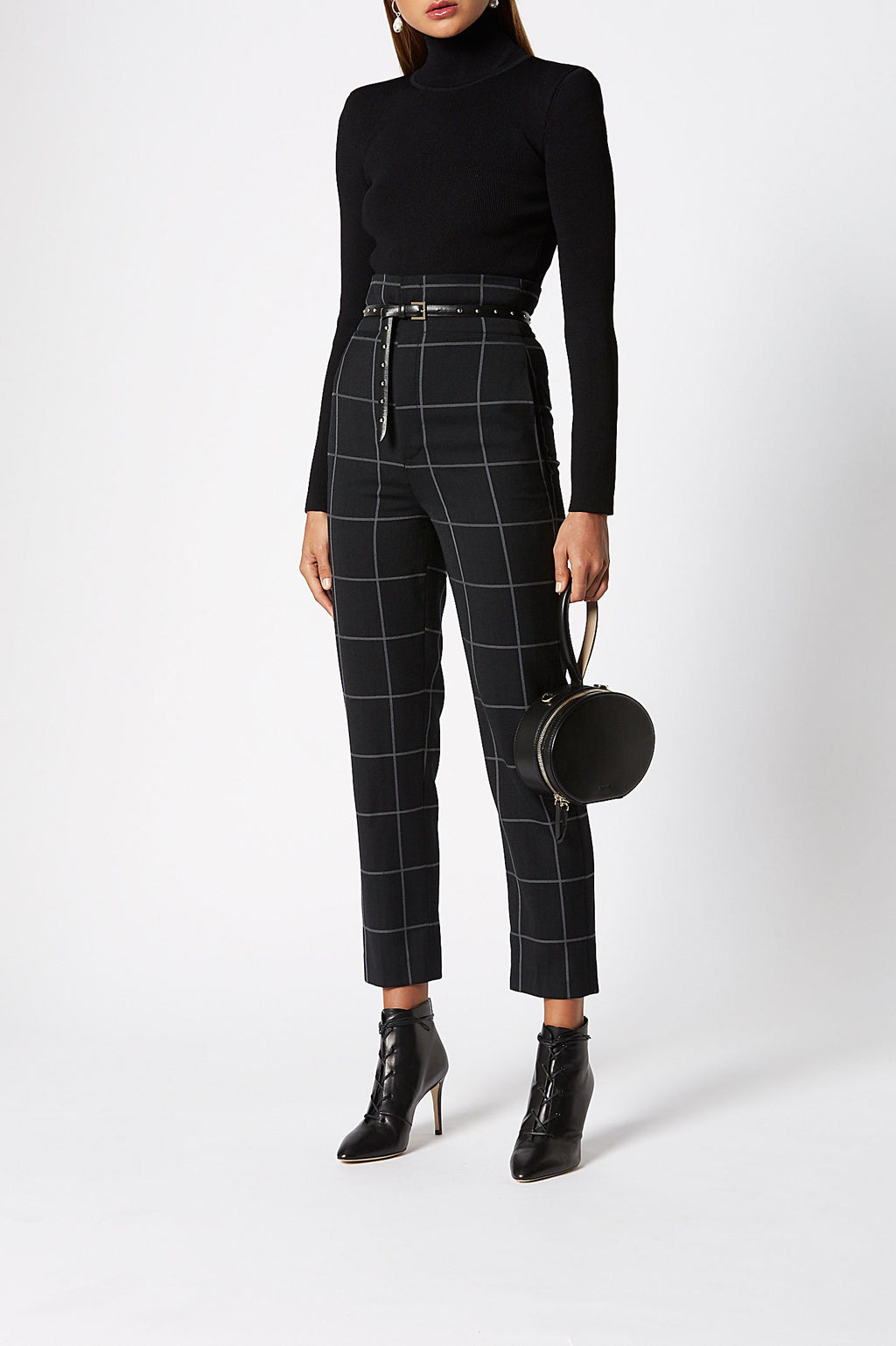 PLAID HIGH WAIST TROUSER
