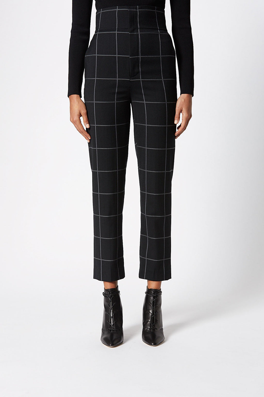 PLAID HIGH WAIST TROUSER