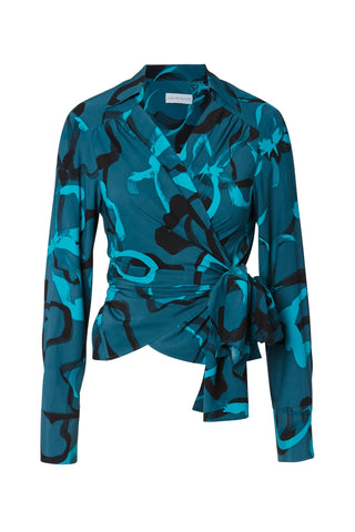 SILK BRUSHED FLORAL BLOUSE