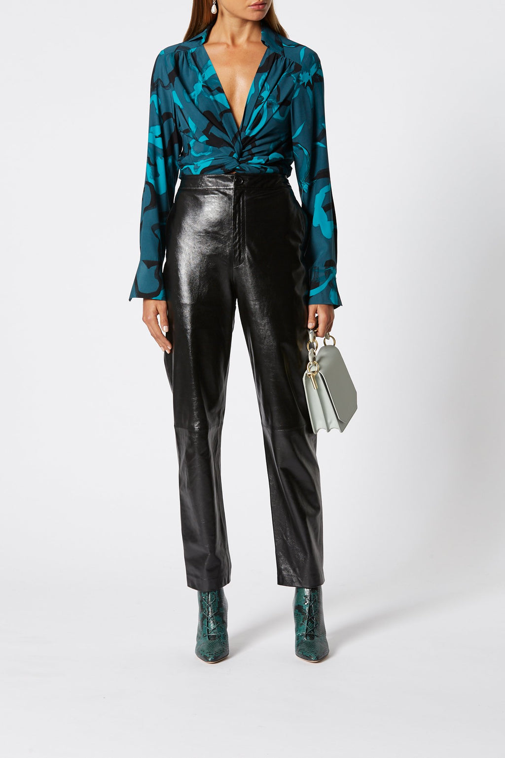 SILK BRUSHED FLORAL BLOUSE