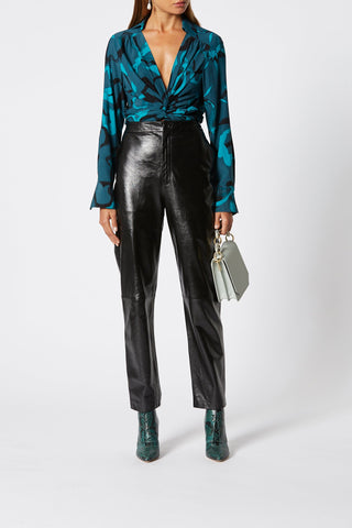 SILK BRUSHED FLORAL BLOUSE