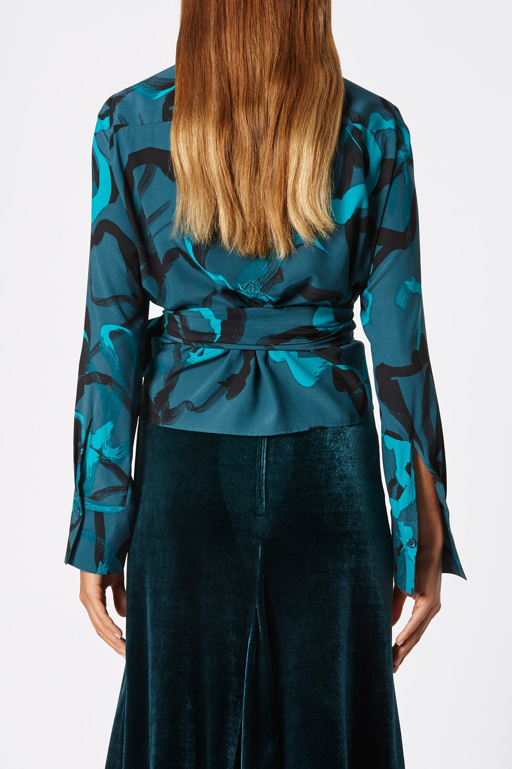 SILK BRUSHED FLORAL BLOUSE