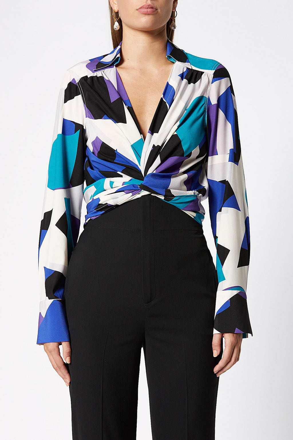 SILK BLOCK PRINT BLOUSE