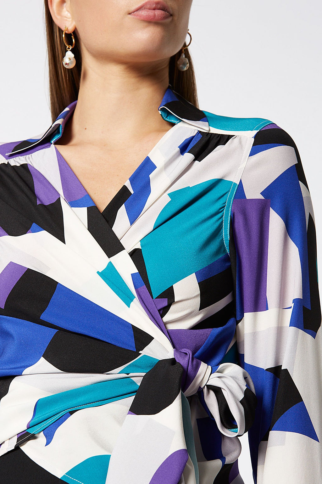 SILK BLOCK PRINT BLOUSE