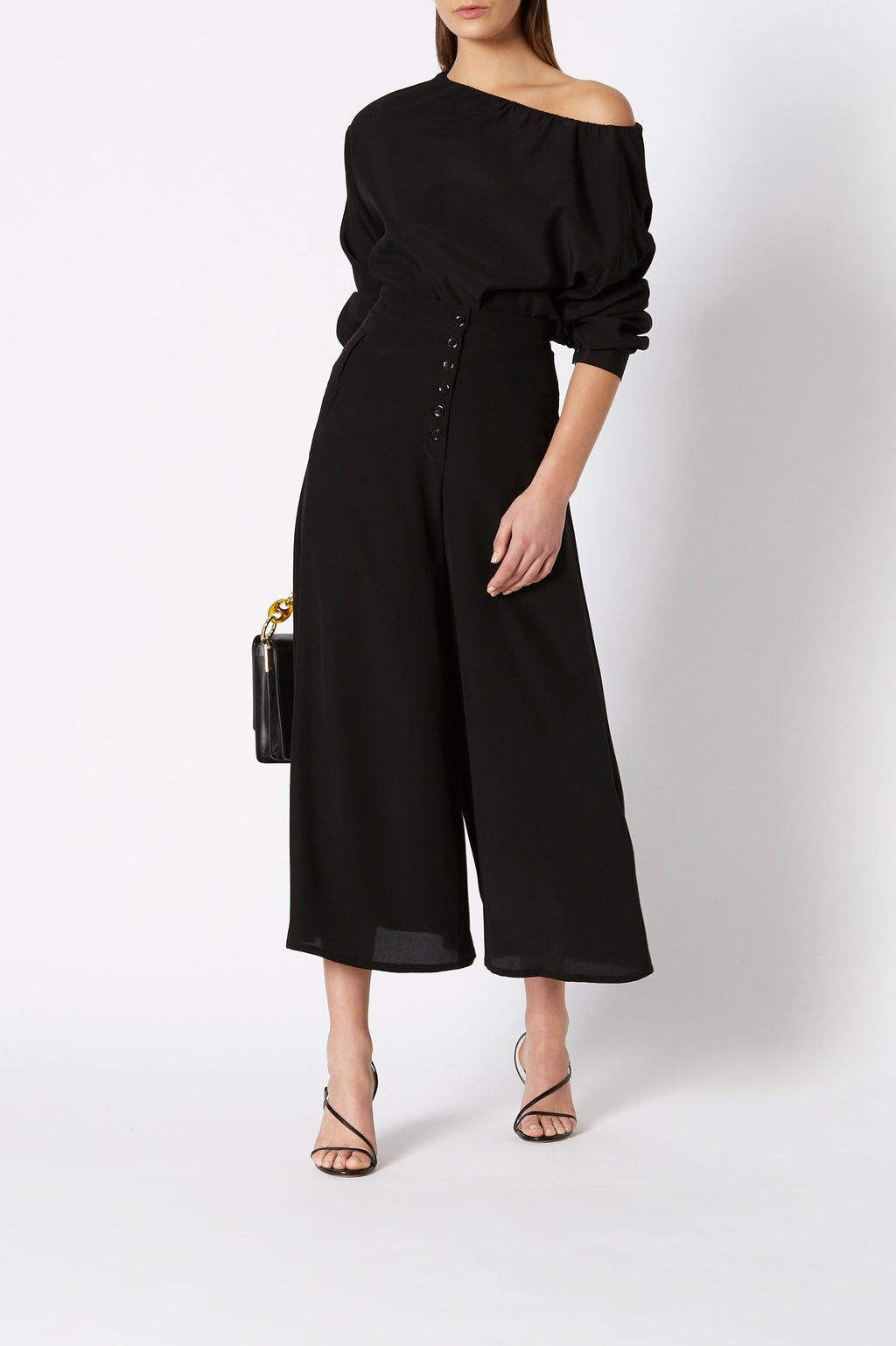 SILK GATHER NECK BLOUSE