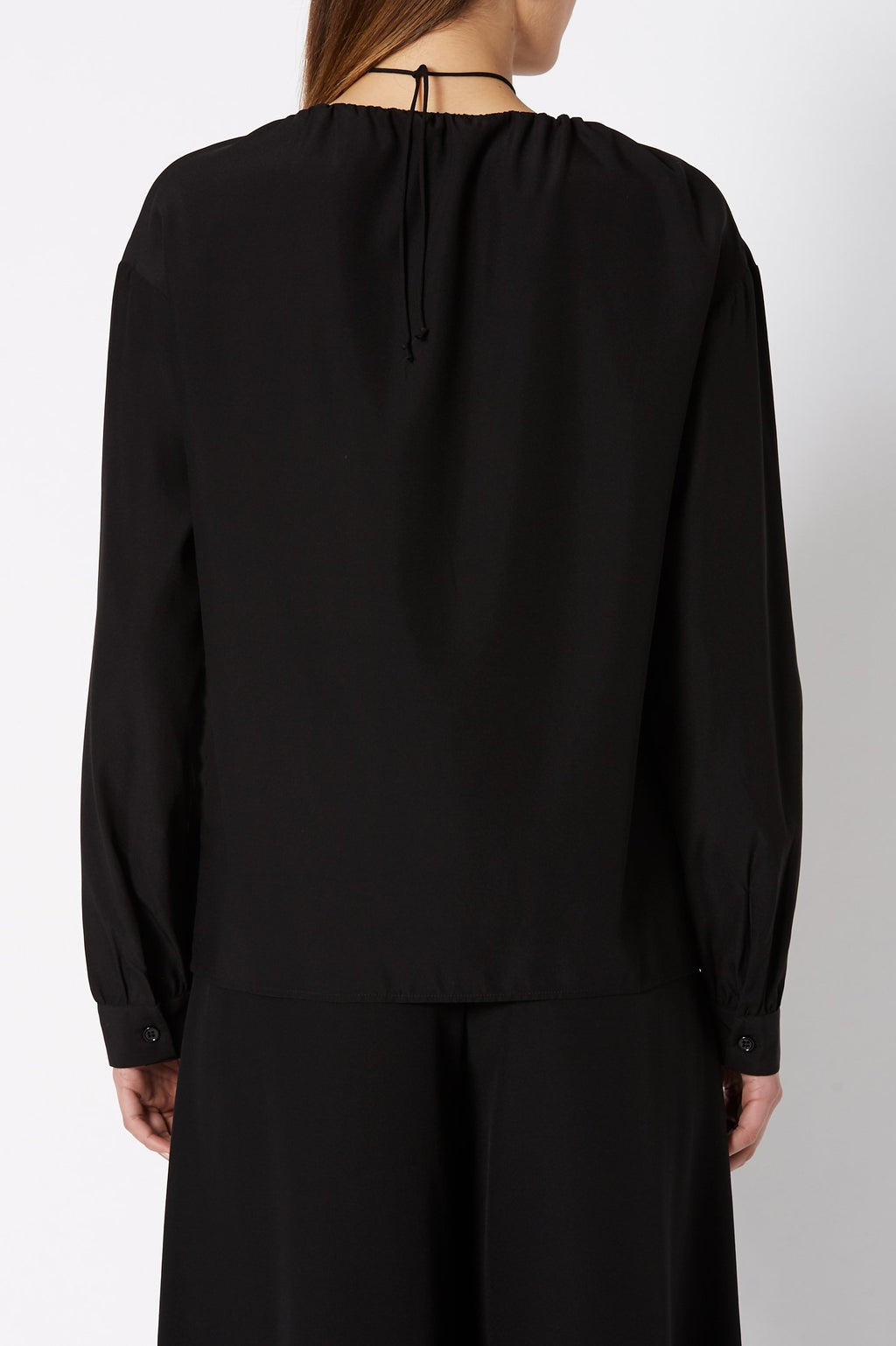 SILK GATHER NECK BLOUSE