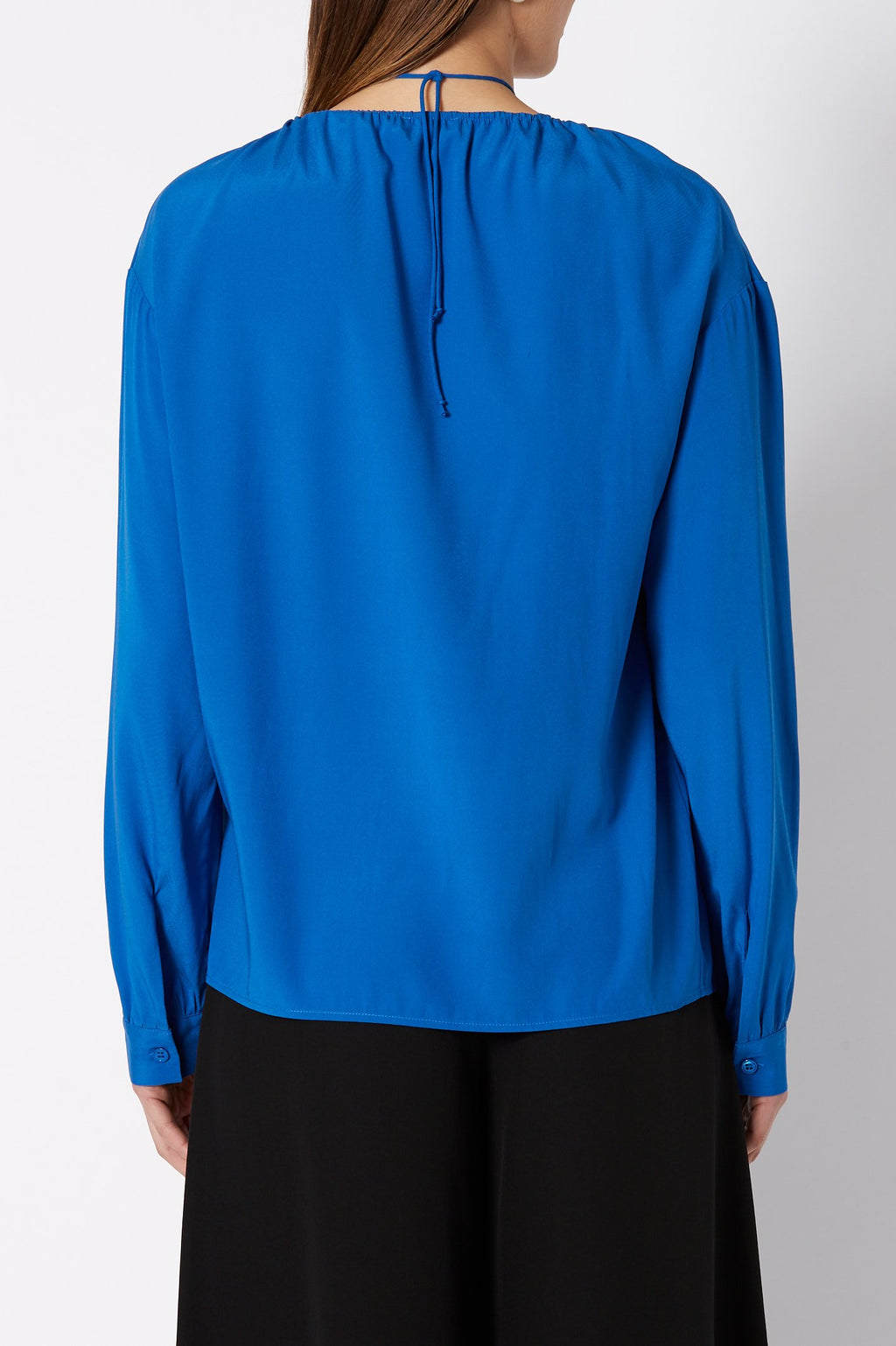 SILK GATHER NECK BLOUSE
