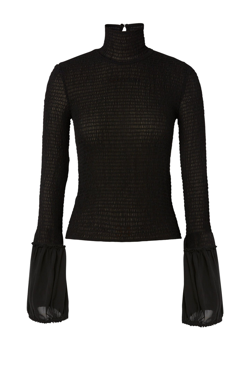 SILK SHIRRED BLOUSE