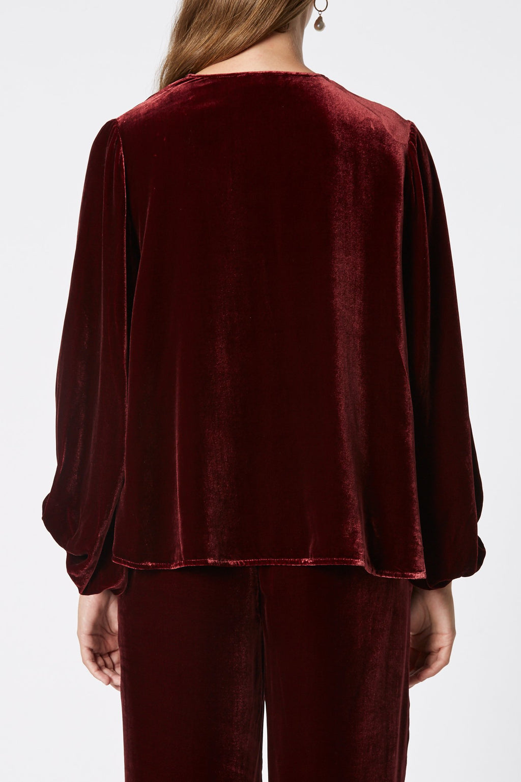 VELVET V NECK BLOUSE