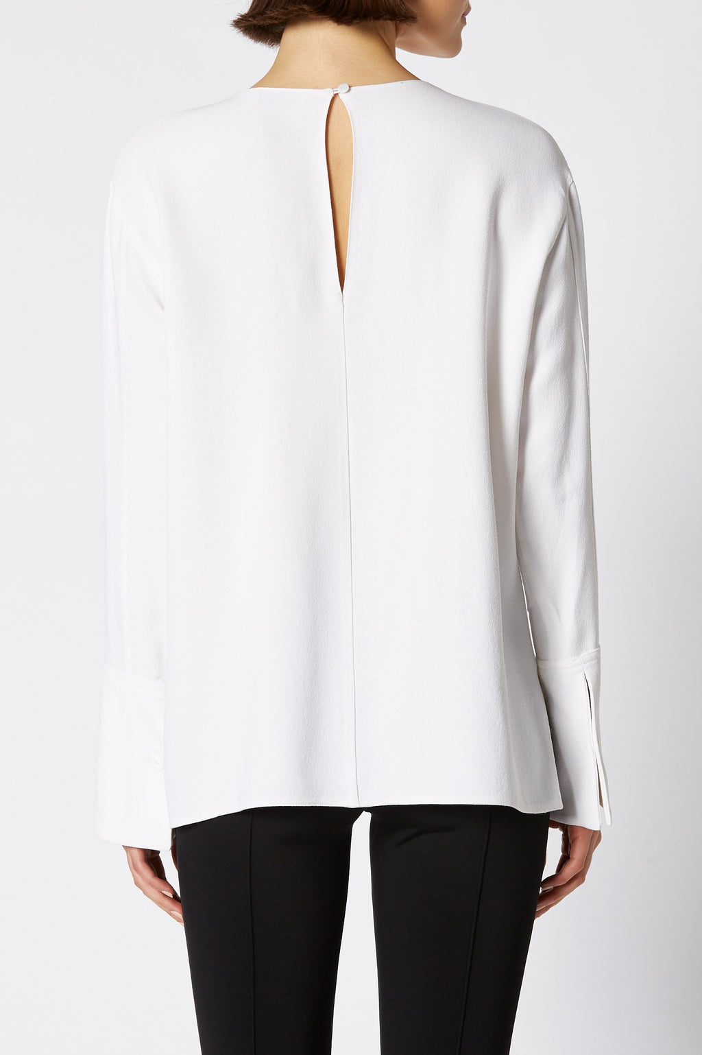 CREPE CUFFED BLOUSE