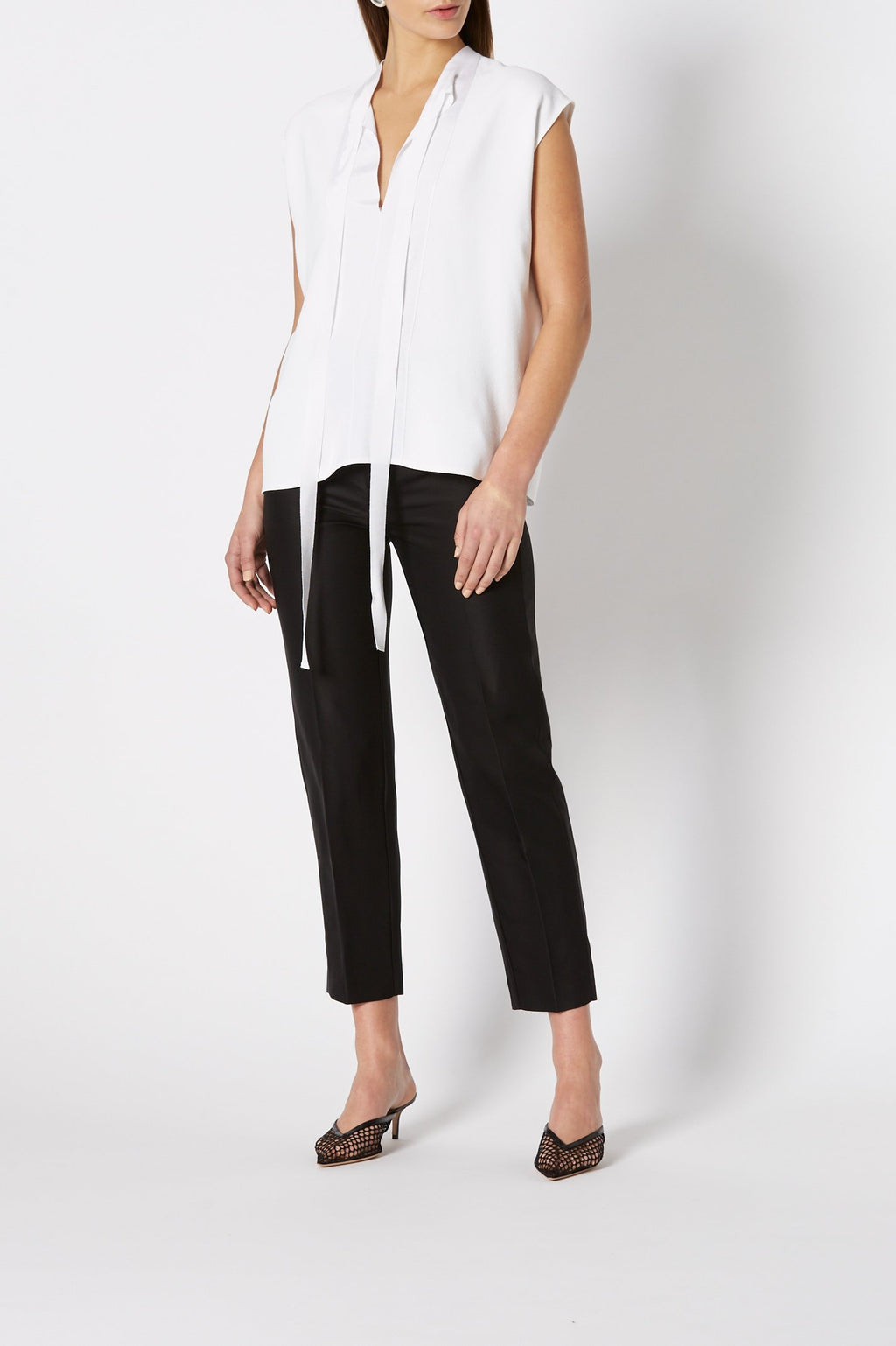 CREPE TIE NECK TANK