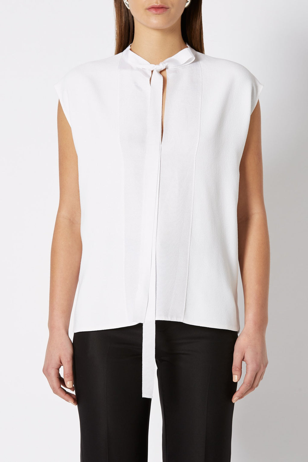 CREPE TIE NECK TANK