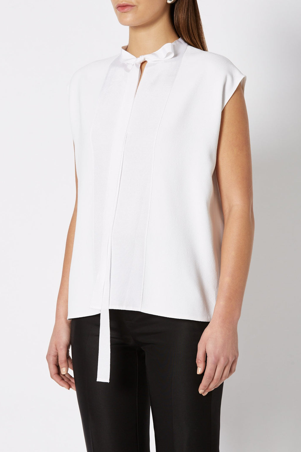CREPE TIE NECK TANK