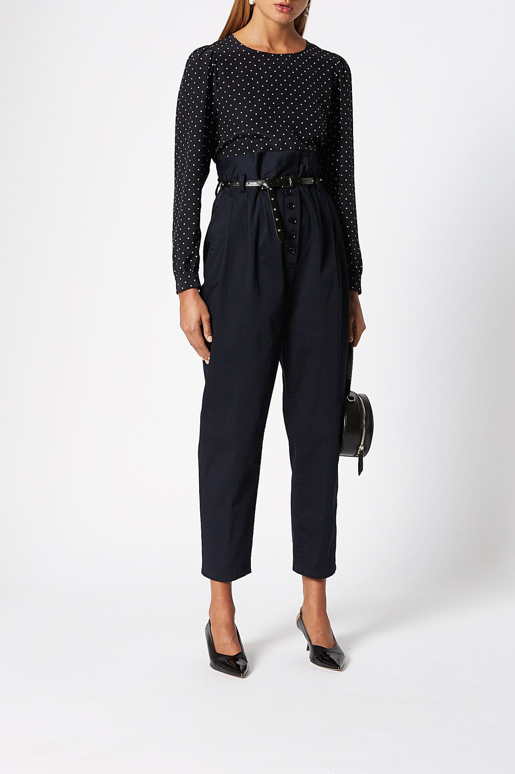 CDC SPOT PLEATED SLEEVE BLOUSE