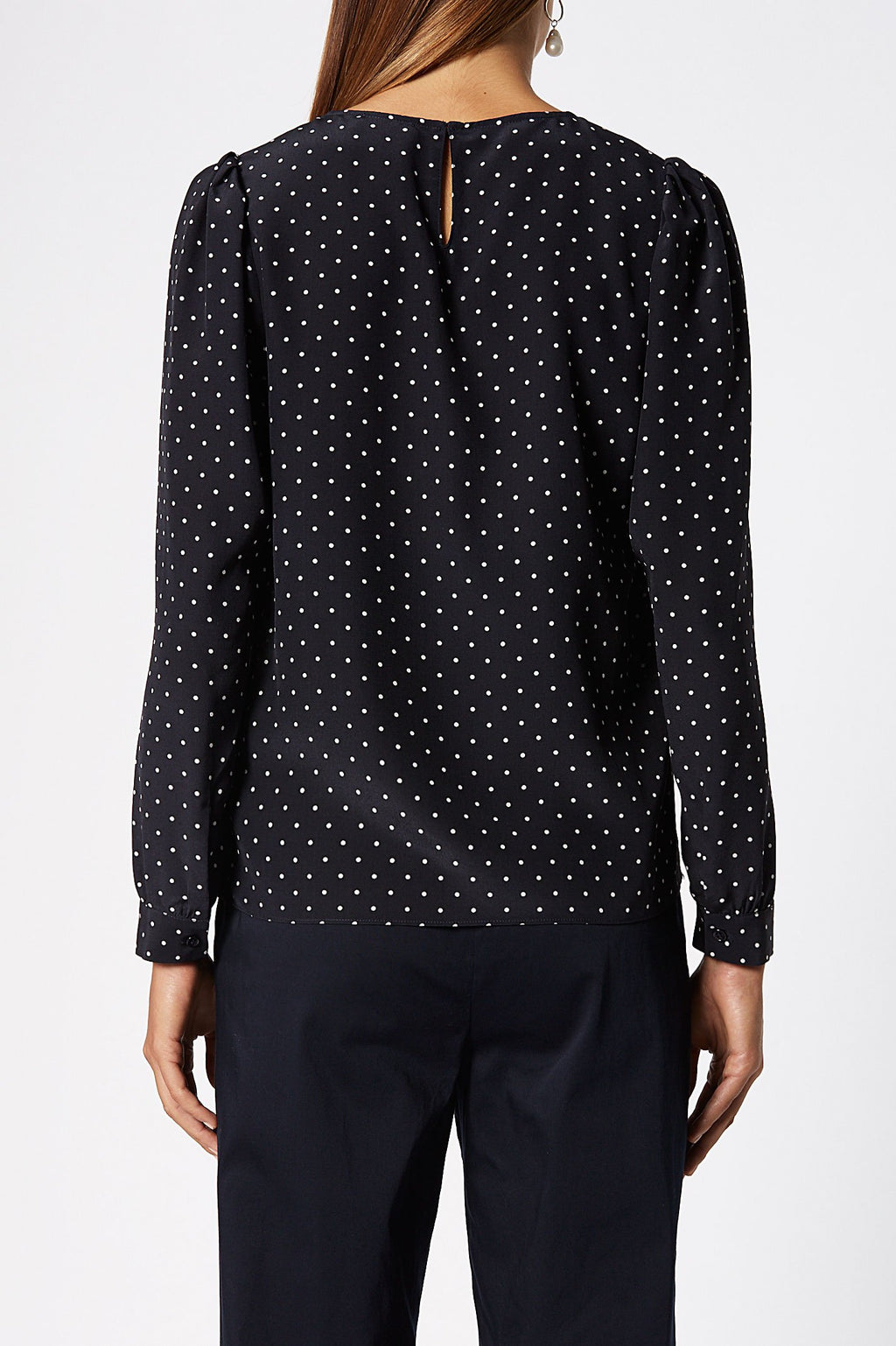 CDC SPOT PLEATED SLEEVE BLOUSE