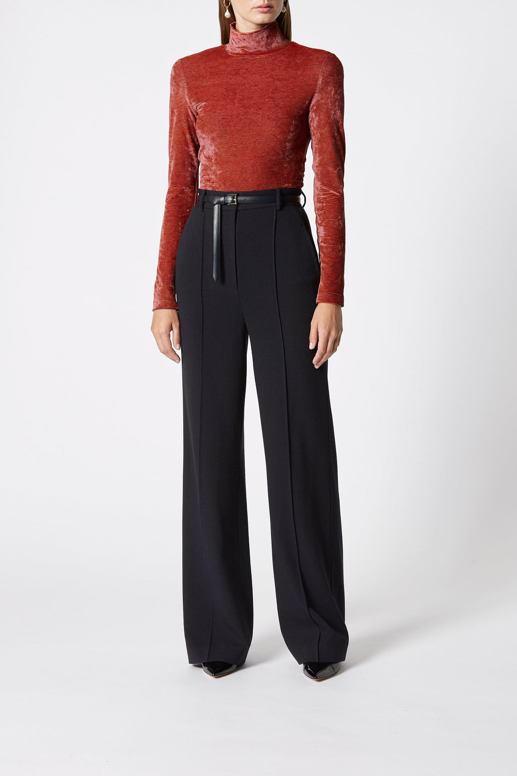 STRIPE VELOUR TOP
