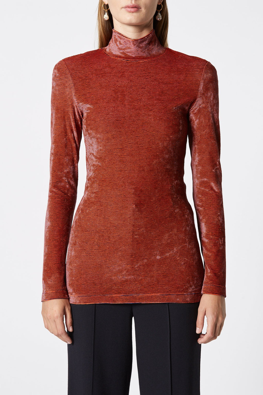 STRIPE VELOUR TOP