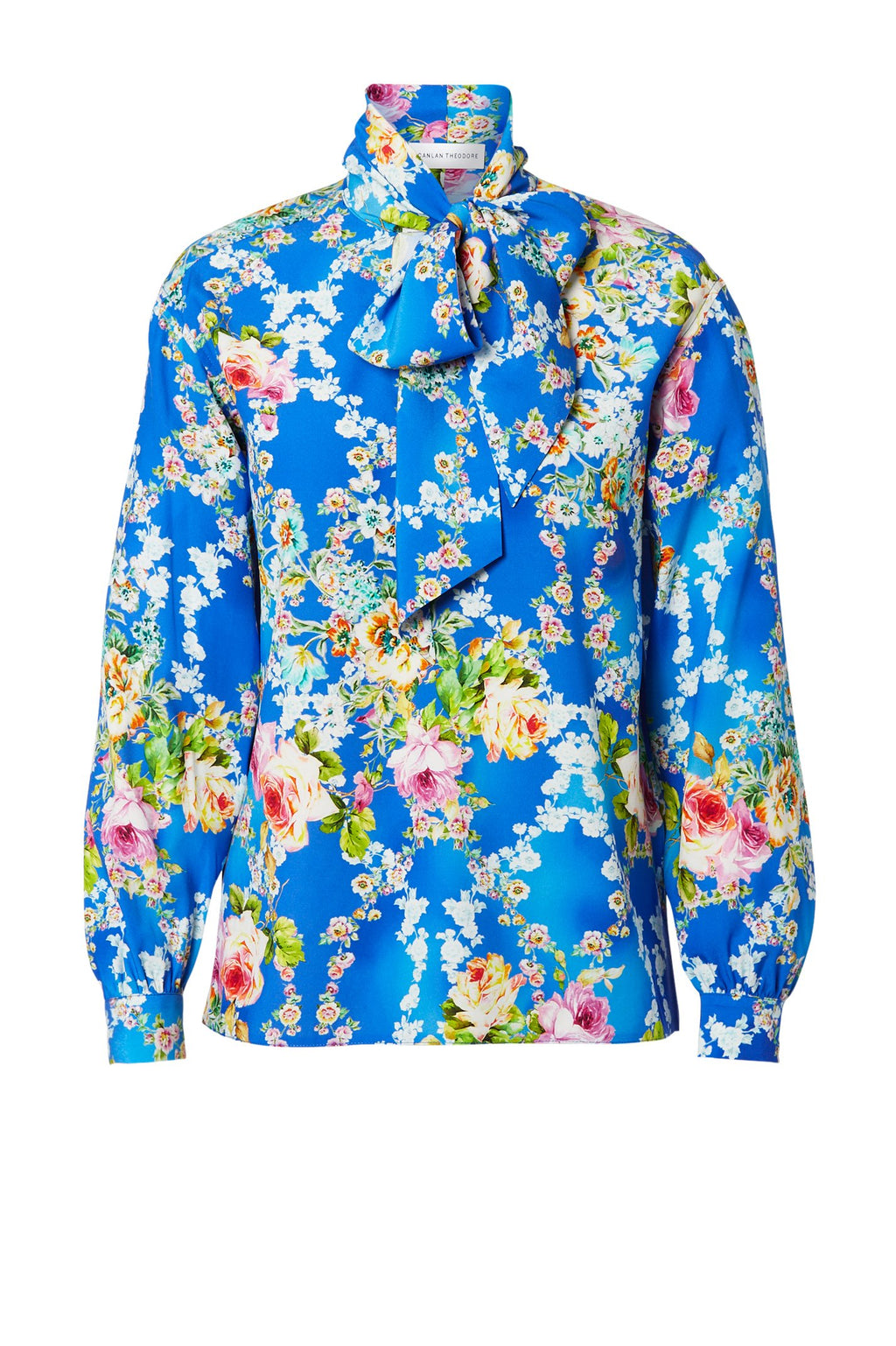 SILK BOUQUET PRINT BLOUSE