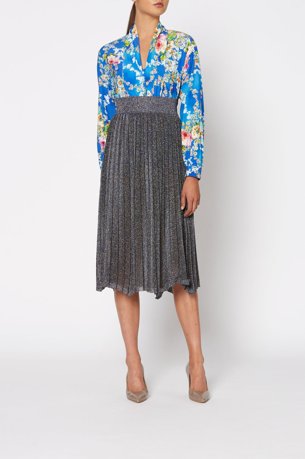 SILK BOUQUET PRINT BLOUSE