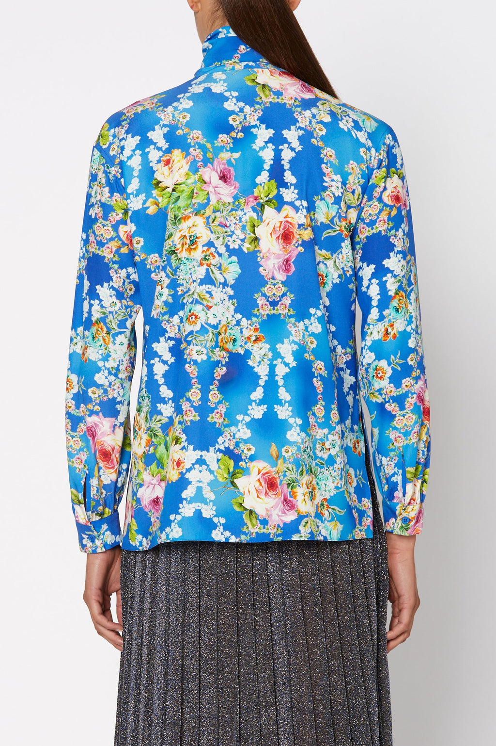 SILK BOUQUET PRINT BLOUSE