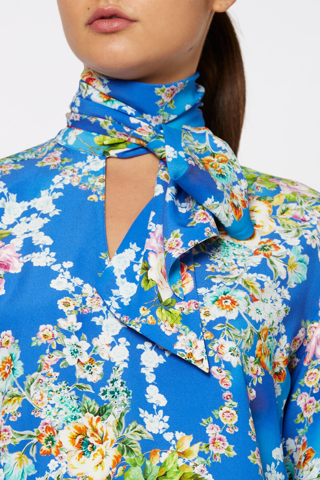 SILK BOUQUET PRINT BLOUSE