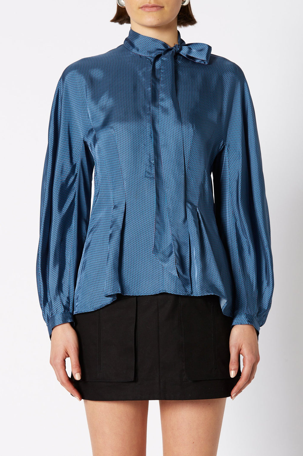 PRINTED TWILL BLOUSE