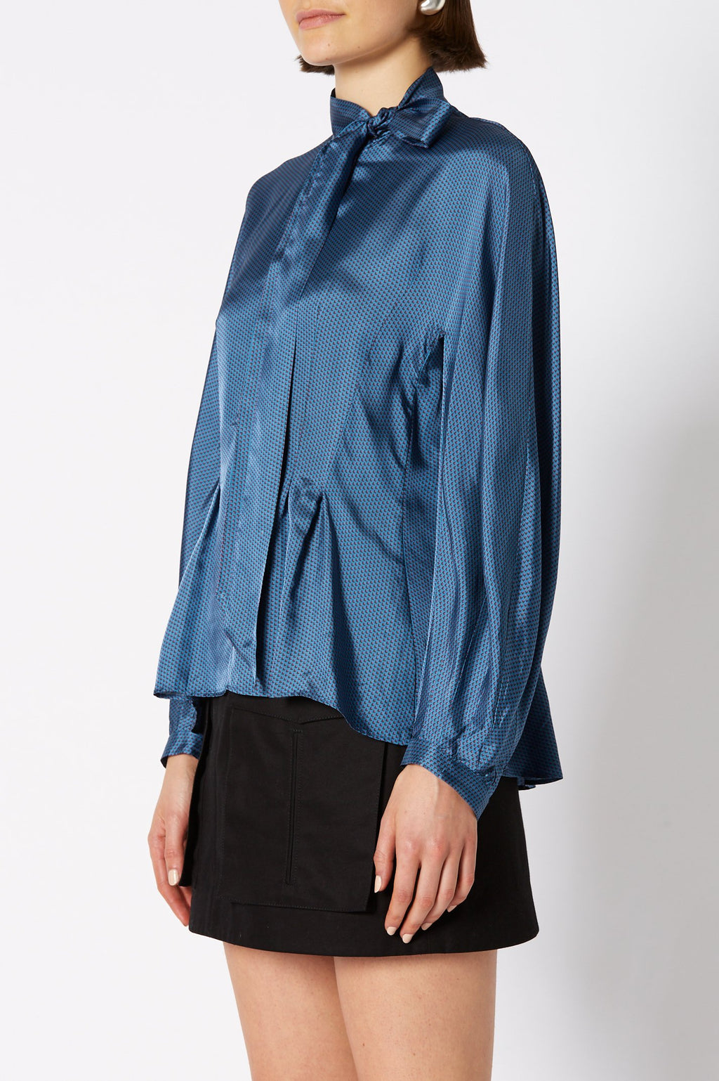 PRINTED TWILL BLOUSE