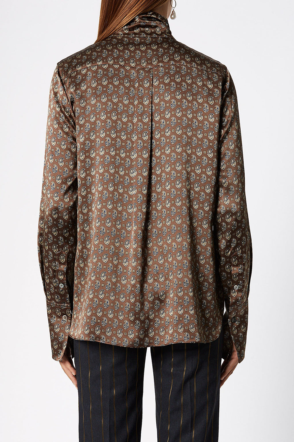 SATIN PRINT CRAVAT SHIRT