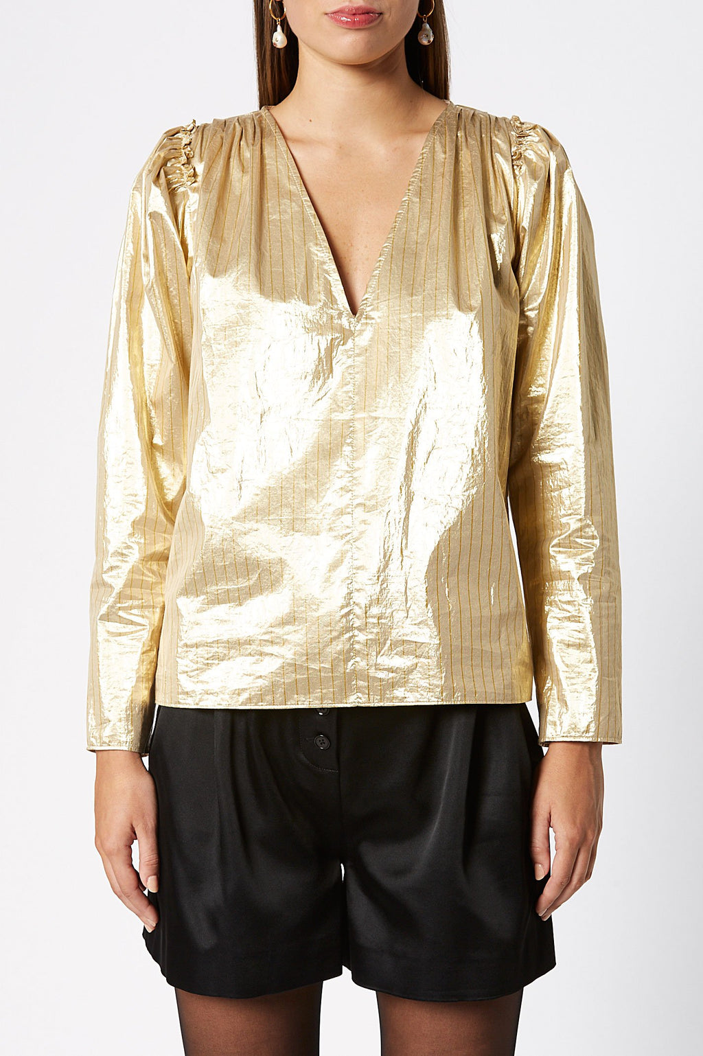 TINSEL STRIPE BLOUSE