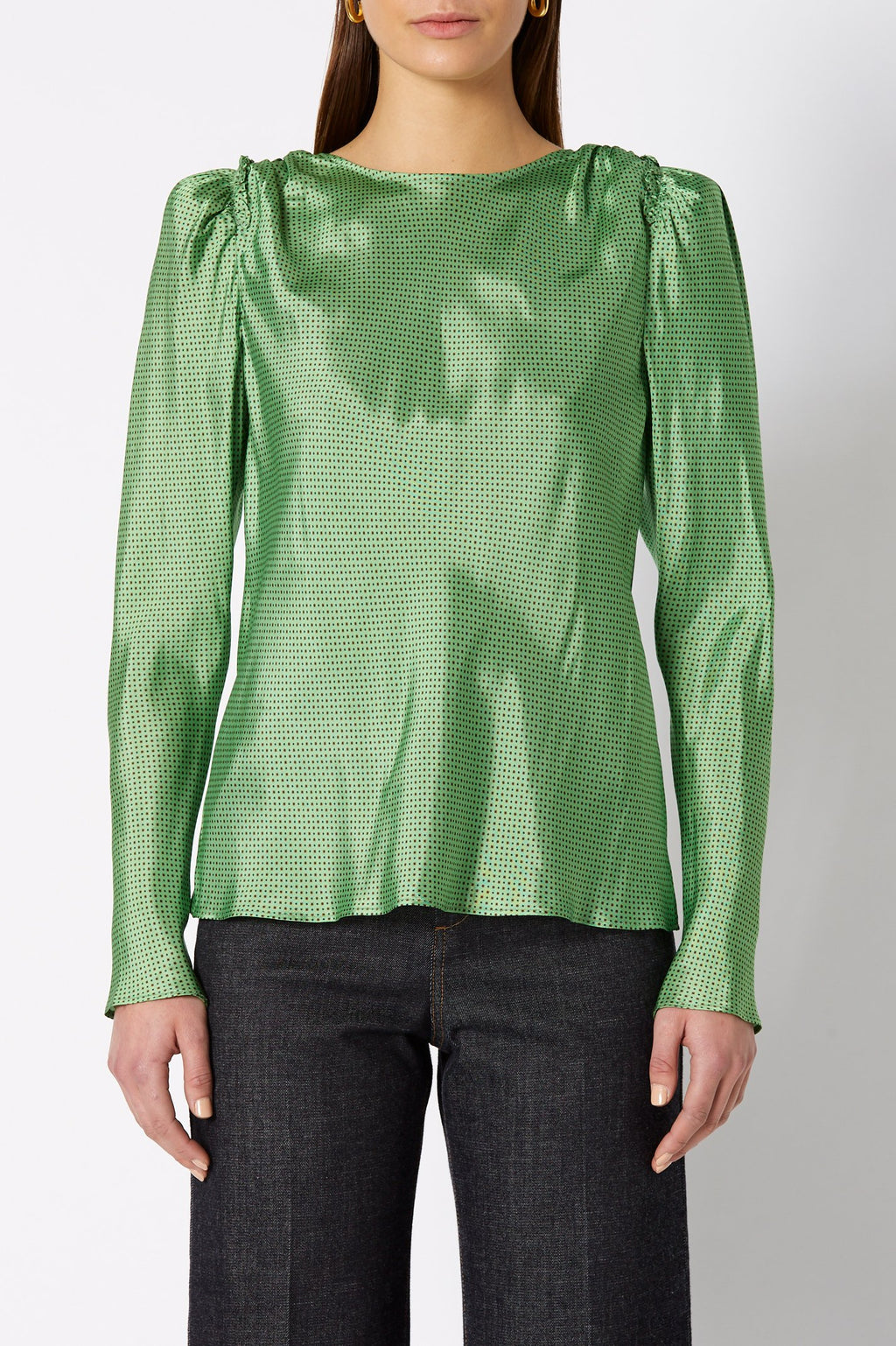 PRINTED TWILL BLOUSE