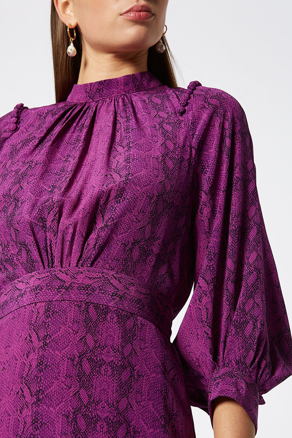 CDC REPTILE BUTTON SHLDR DRESS