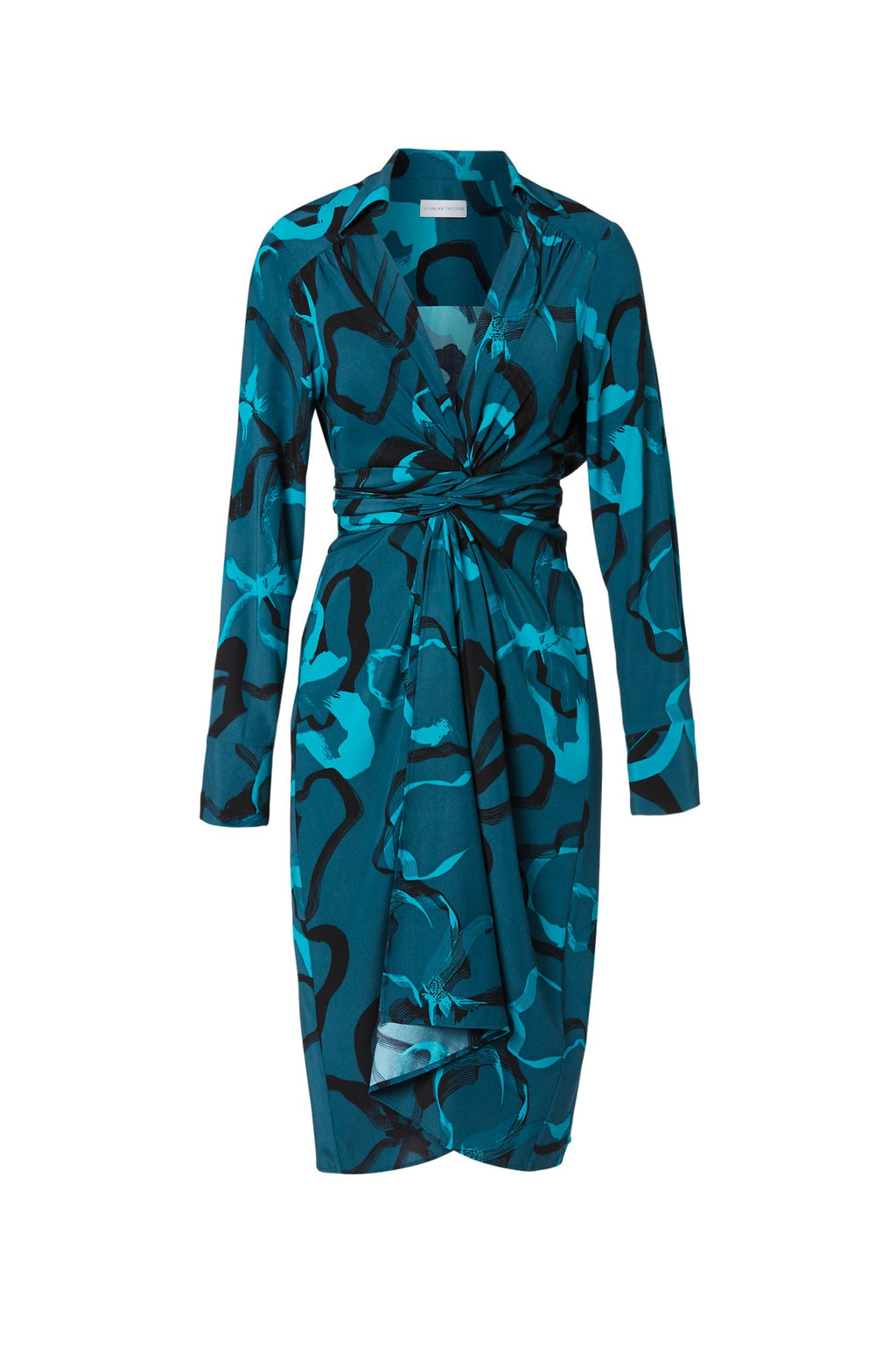 SILK BRUSHED FLORAL DRESS