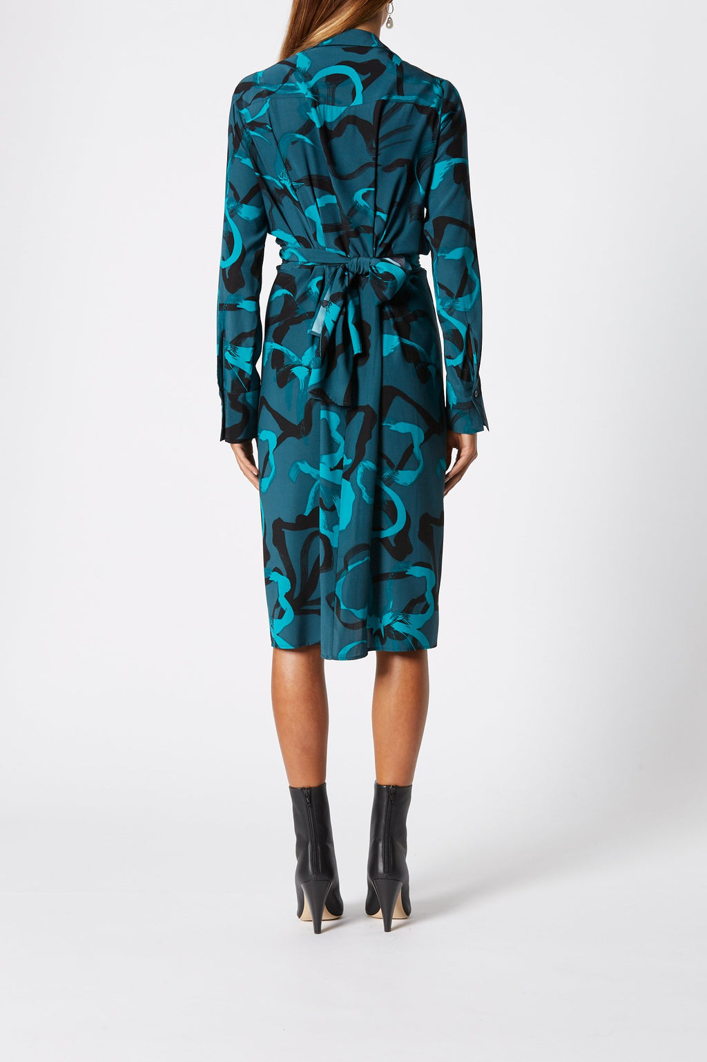 SILK BRUSHED FLORAL DRESS