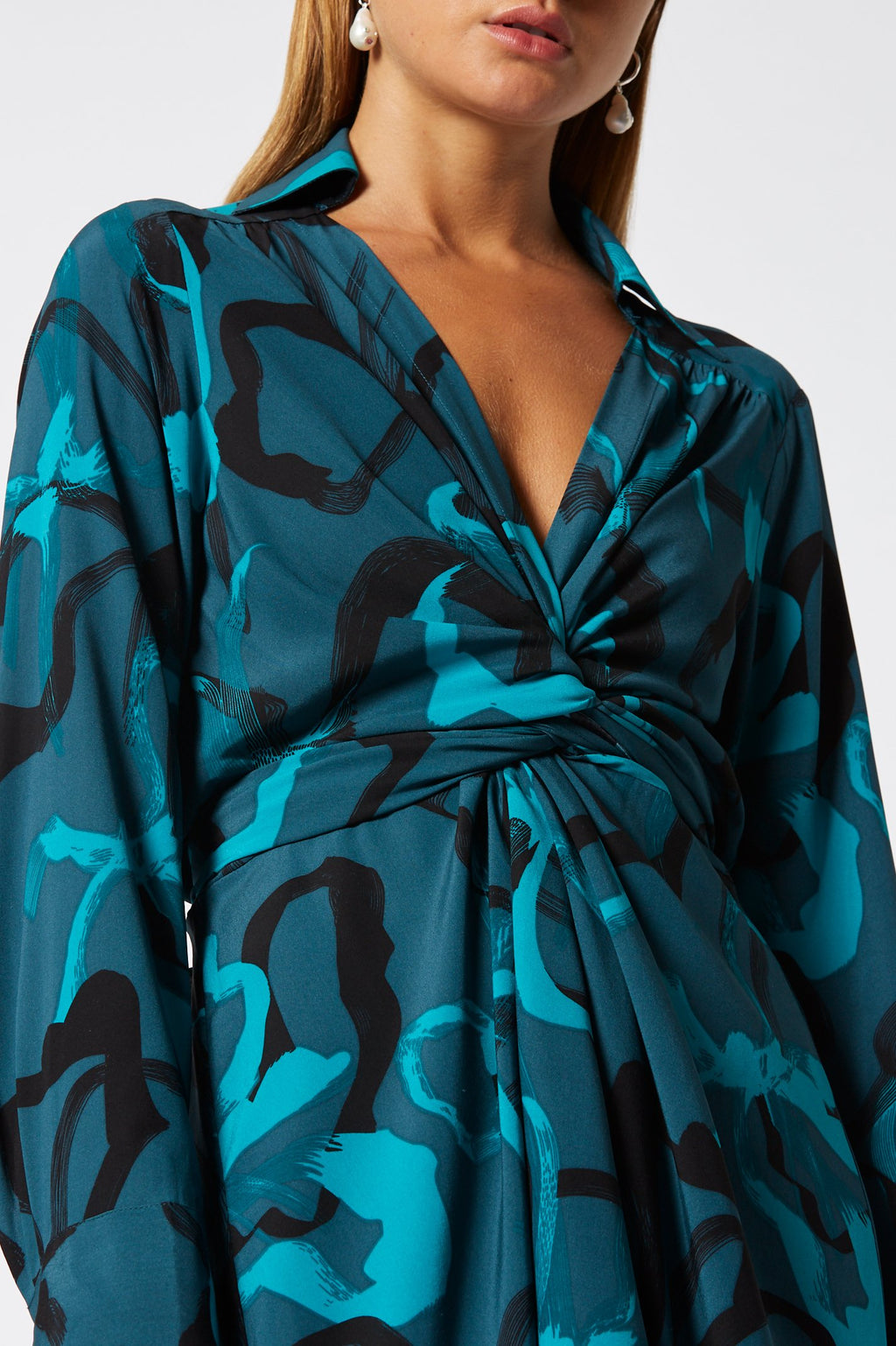 SILK BRUSHED FLORAL DRESS