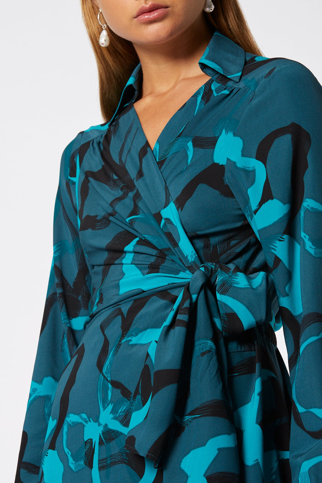 SILK BRUSHED FLORAL DRESS