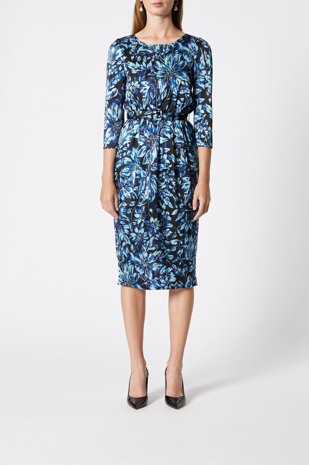 PRINTED TUCK DRESS
