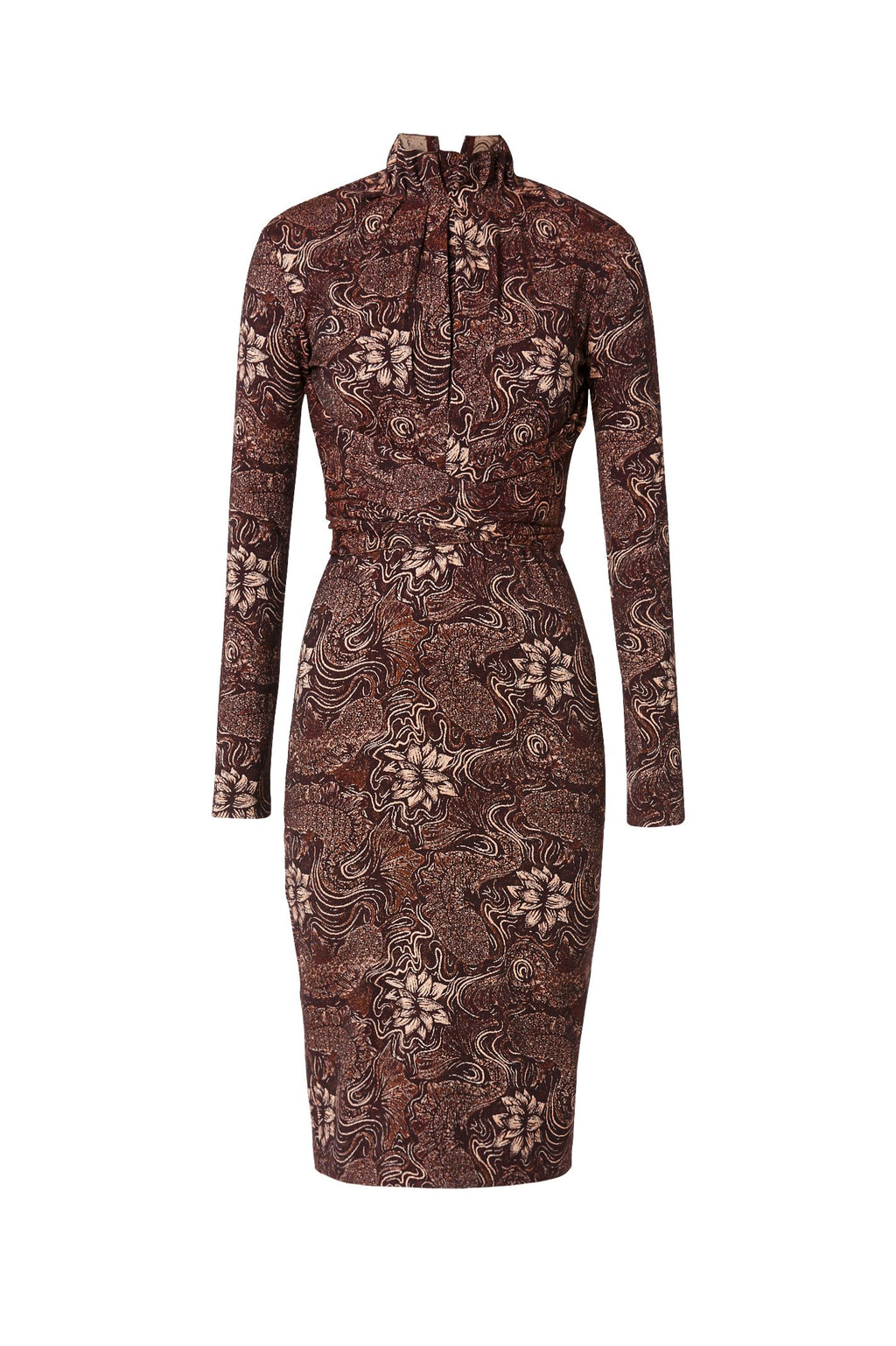 JACQUARD TIE FRONT DRESS