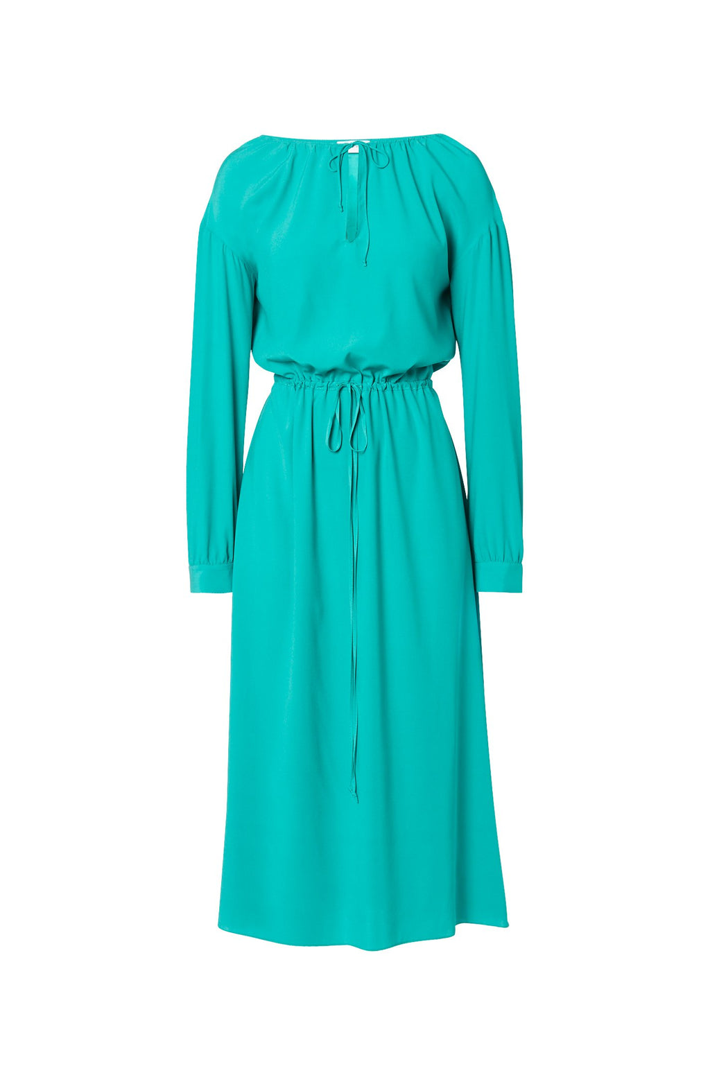 SILK GATHER NECK DRESS