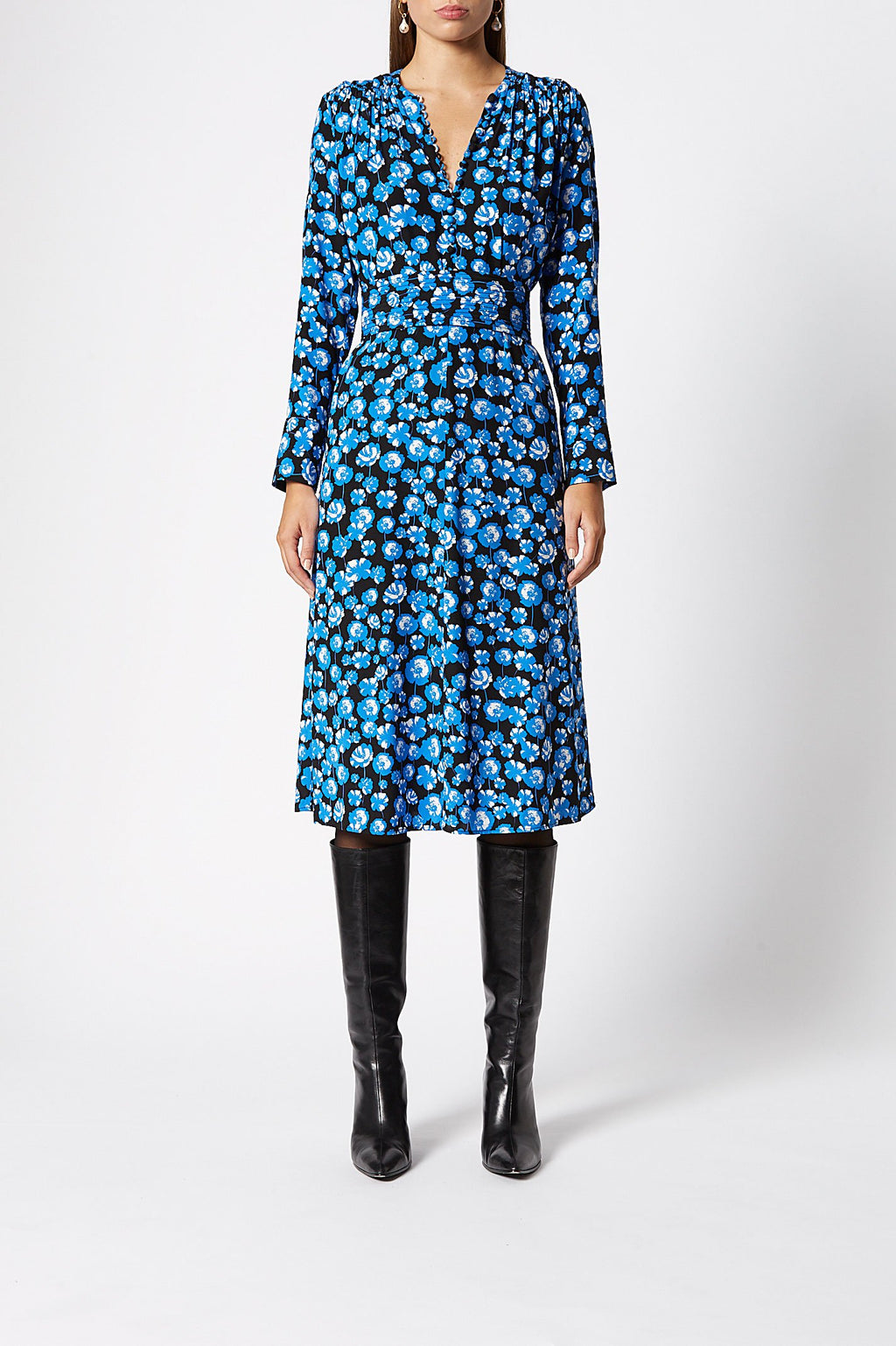SILK POPPY PRINT DRESS