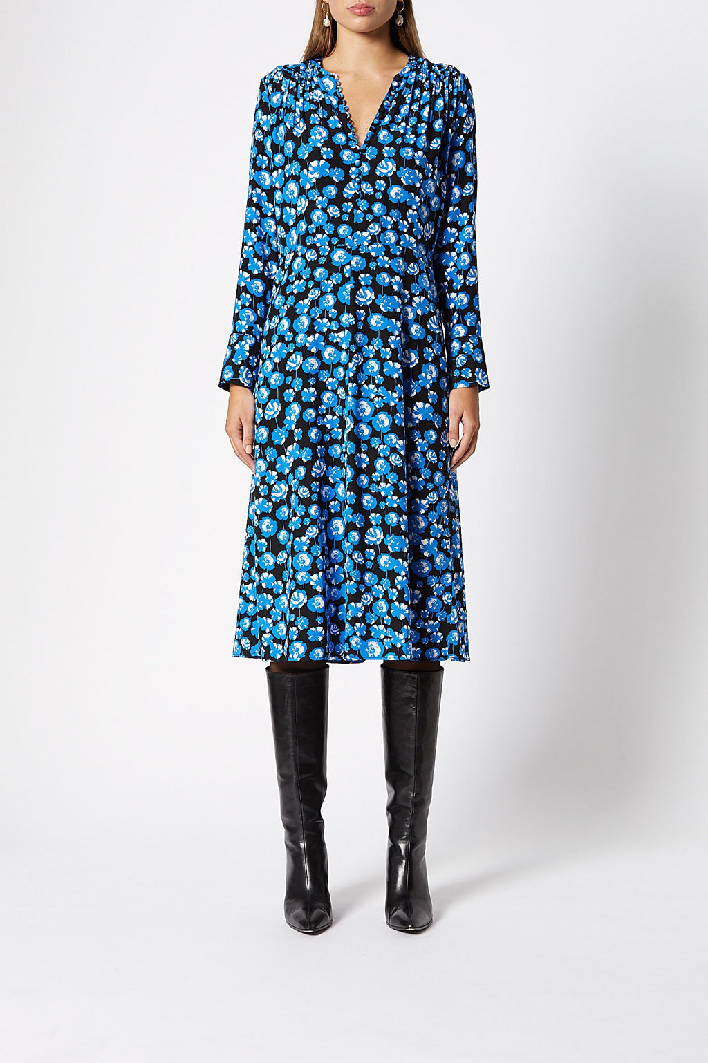 SILK POPPY PRINT DRESS